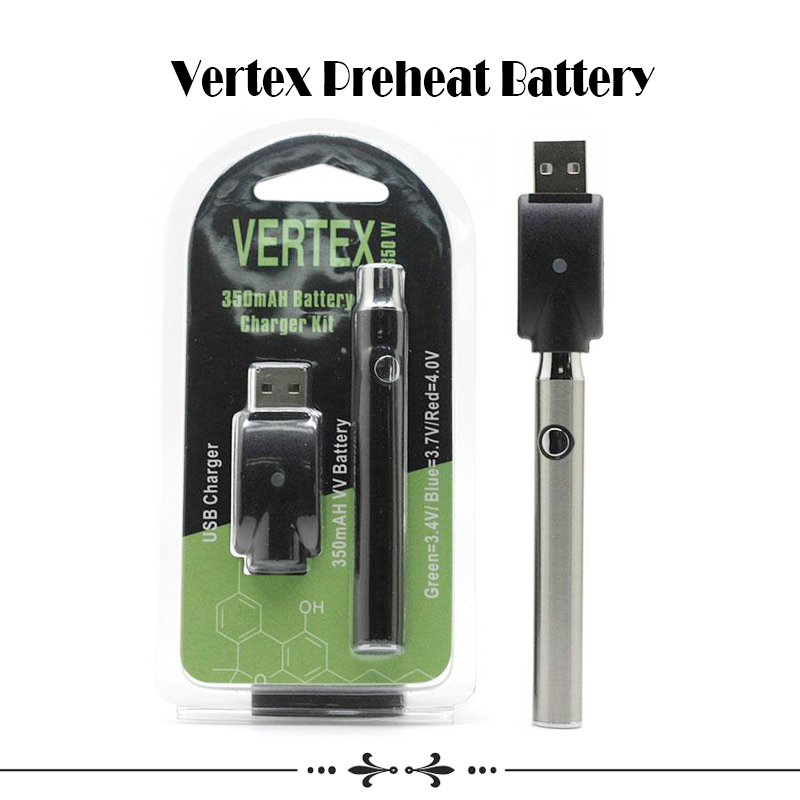 Vertex Preheat Battery LO VV Battery Blister Pack 6 Colors 350mAh Vertex Preheating Variable Voltage CE3 Cartridges
Vertex Preheat Battery LO VV Battery Blister Pack 6 Colors 350mAh Vertex Preheating Variable Voltage CE3 Cartridges