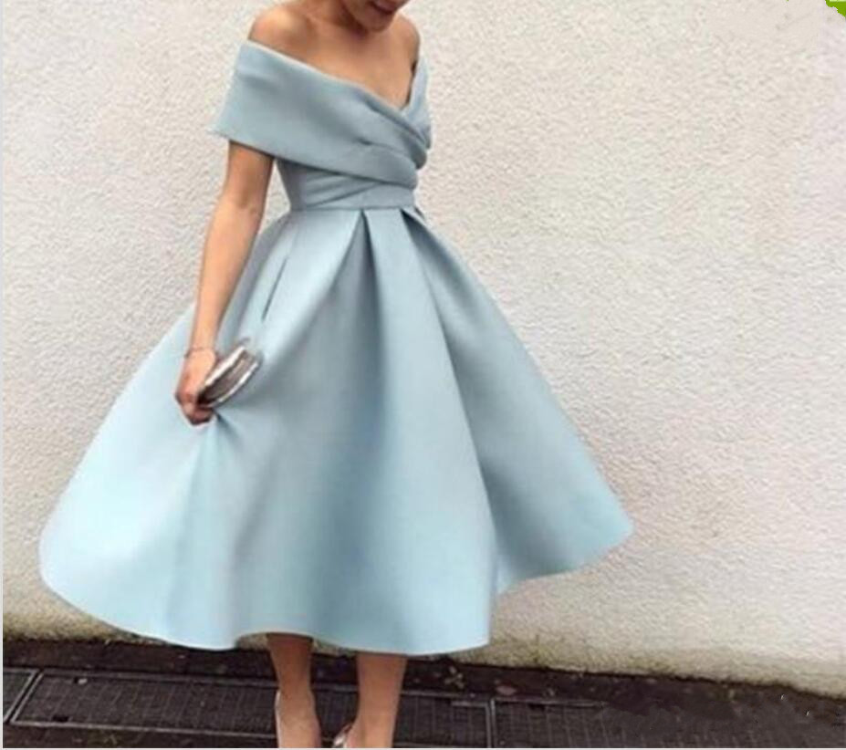 2019 New Arrival Light Blue Cocktail Dress Off The Shoulder Tea Length Short Party Prom Dresses High Quality Homecoming Dresses Formal Dress, Light yellow
2019 New Arrival Light Blue Cocktail Dress Off The Shoulder Tea Length Short Party Prom Dresses High Quality Homecoming Dresses Formal Dress, Light yellow