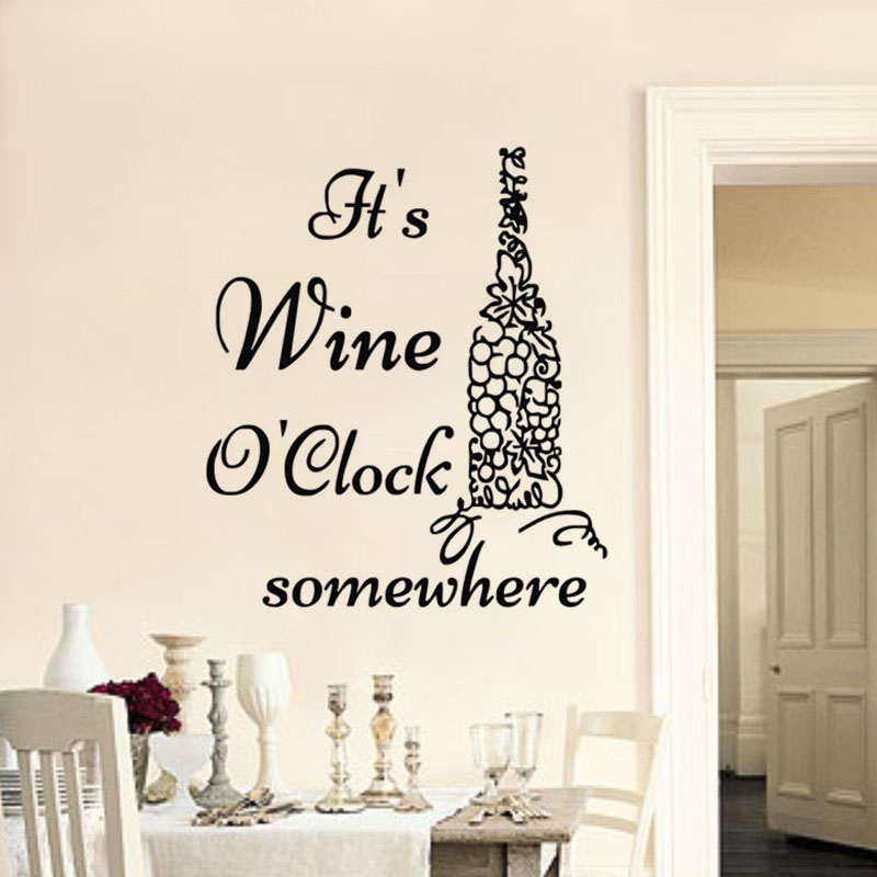 It'S Wine I Clock Somewhere Wall Decals Quotes Vinyl Adhesive Sticker Grape Wine Bottle Kitchen Wall Stickers Home Decor
It'S Wine I Clock Somewhere Wall Decals Quotes Vinyl Adhesive Sticker Grape Wine Bottle Kitchen Wall Stickers Home Decor