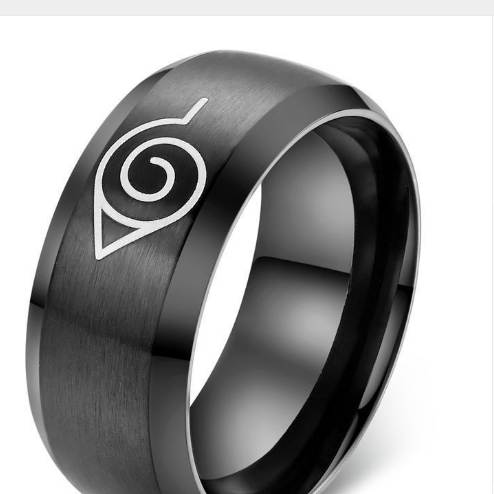 Charm Men Titanium Rings Naruto Movie Black