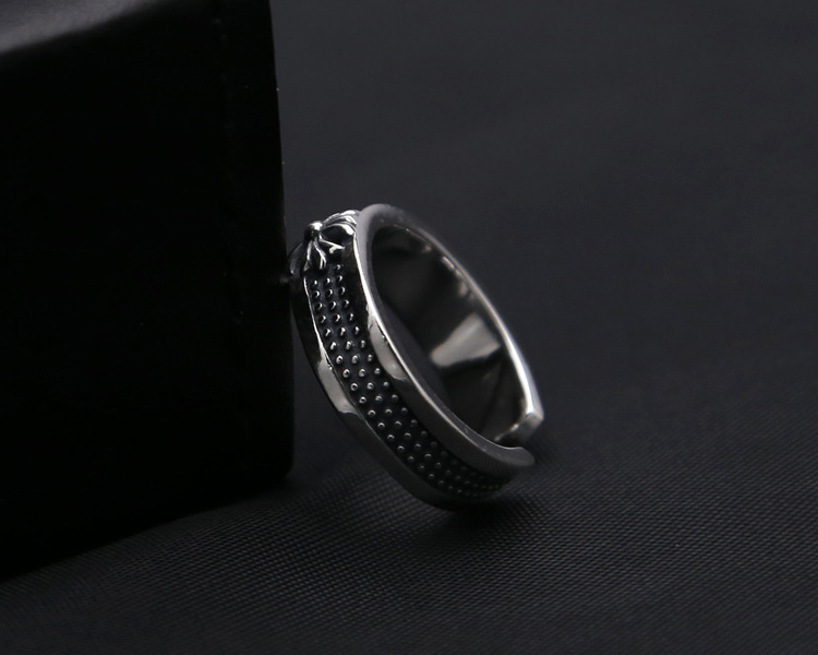 Brand new 925 sterling silver designer jewelry vintage American Europe style open band ring gift for men and women cross shape adjustable