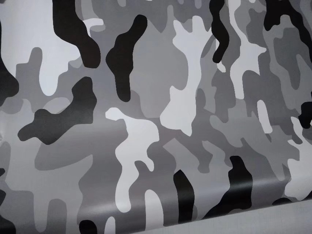 Arctic White black gray Camouflage Vinyl For Car Wrap styling Camo Covering Film with air release / Bubble Free Size 1,52x10m/20m/30m Roll