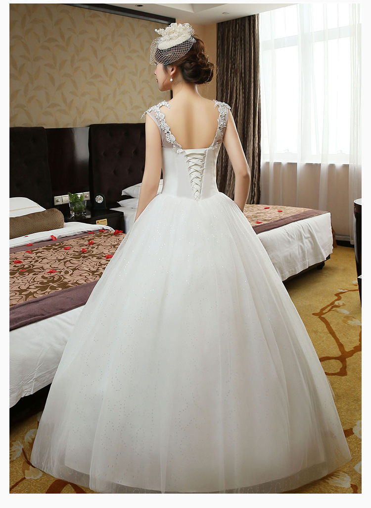 New Spring and Summer cheap white wedding frock lace up princess wedding dress romantic wedding gown dresses vestido de noiva