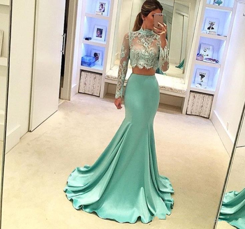 Prom Dresses 2019 Elegant Mint Green Sexy Sheer High Neck Lace Mermaid Evening Gowns Appliques Two Pieces Plus Size Bridesmaid Dresses, Water melon
Prom Dresses 2019 Elegant Mint Green Sexy Sheer High Neck Lace Mermaid Evening Gowns Appliques Two Pieces Plus Size Bridesmaid Dresses, Water melon