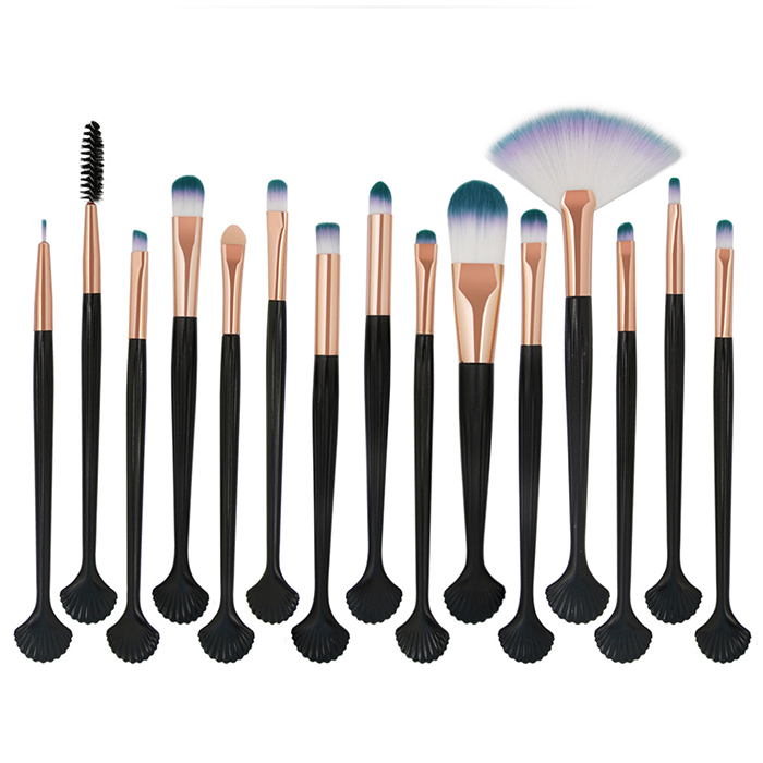 

Wholesale MAANGE 15Pcs shell makeup brush Kit Eyeshadow Brow Eyeliner Eye Lashes Lip Foundation Power Cosmetic Make Up Brush Beauty Tool