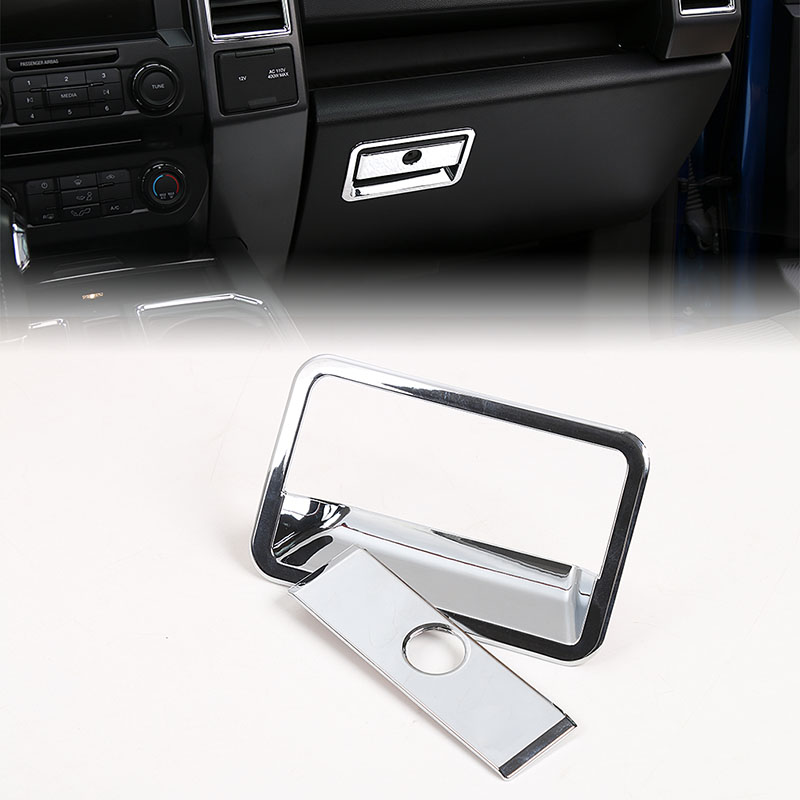 ABS Co-pilot Storage Box Handle Trim Decoration Covers For Ford F150 2015 UP Car Interior Accessories