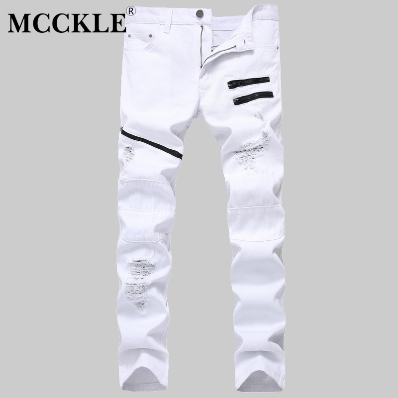 MCCKLE 2017 Red White Ripped Denim Pant Hole Zipper Biker Jeans Men Slim Skinny Destroyed Torn Jean Pants cotton jeans
MCCKLE 2017 Red White Ripped Denim Pant Hole Zipper Biker Jeans Men Slim Skinny Destroyed Torn Jean Pants cotton jeans