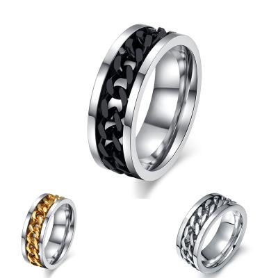Fashion Men's Ring The Punk Rock Accessories Stainless Steel Black Chain Spinner Rings For Men 3 Color USA Size 6-15
Fashion Men's Ring The Punk Rock Accessories Stainless Steel Black Chain Spinner Rings For Men 3 Color USA Size 6-15