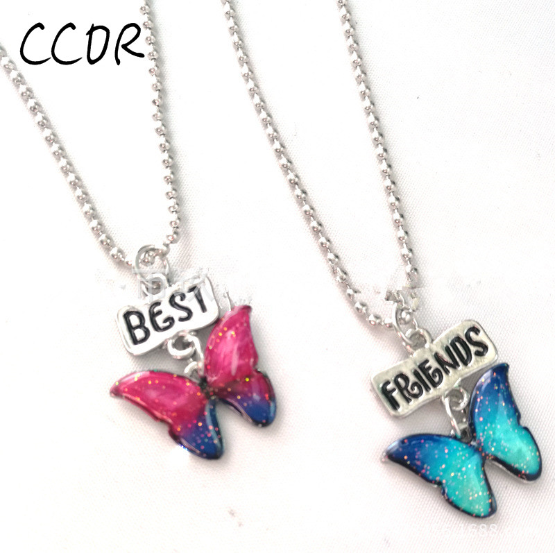 2PCS/Set Drop Oil "Best Friends" Butterfly Necklaces Kids Stereo Imitation Necklace For Children Jewelry Gift, Silver
2PCS/Set Drop Oil "Best Friends" Butterfly Necklaces Kids Stereo Imitation Necklace For Children Jewelry Gift, Silver