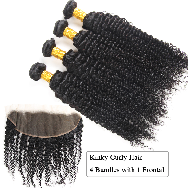 8A Straight Brazilian Human Hair 4 Bundles with Closure Body Deep Water Wave Virgin Hair Bundles with Lace Frontal Kinky Curly Extensions