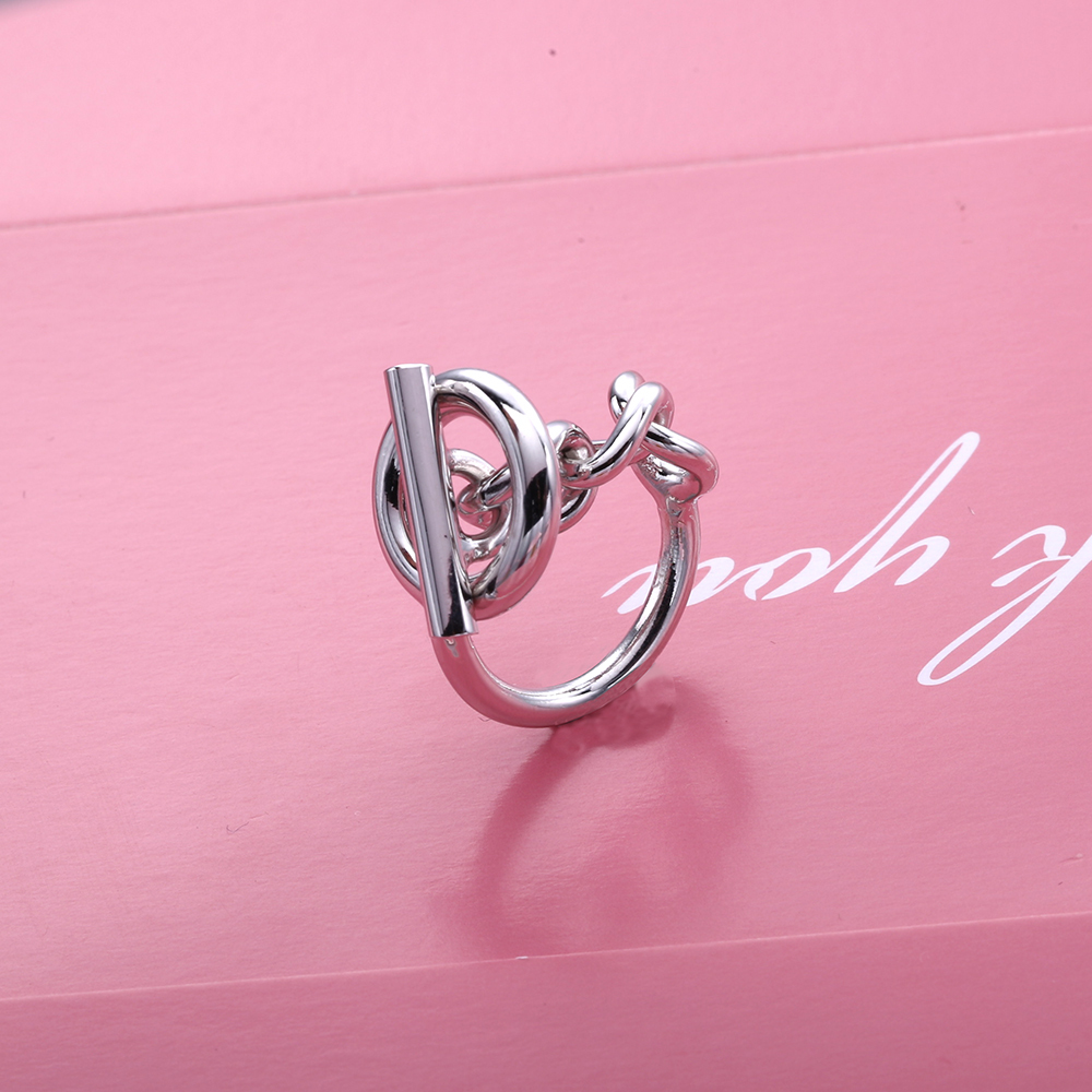 Slovecabin 2017 France Popular Jewelry 925 Sterling Silver Rope Chain Ring For Women Rotatable Lock Wedding Ring Fine Jewelry S18101001
