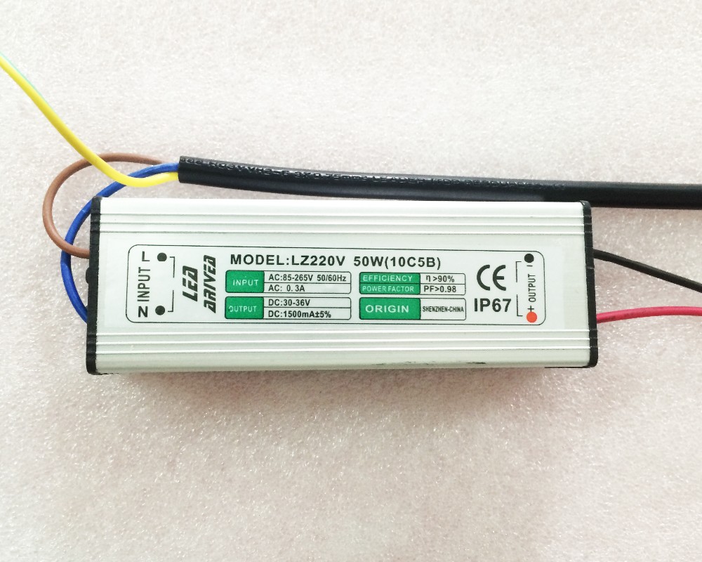 30pcs 10W 20W 30W 50W 100W LED Driver Power Supply waterproof IP65 lighting transformer Input AC 90V-265V output DC 30-36V