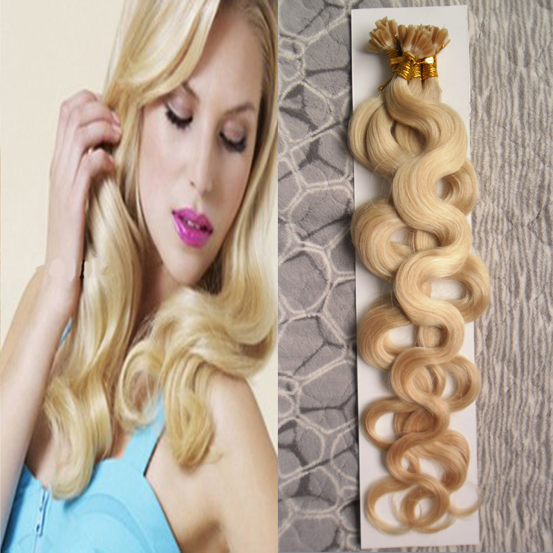 U Tip Hair Extensions Human Body Wave Keratin pre bonded fusion hair extensions 100g keratin stick tip human hair extensions