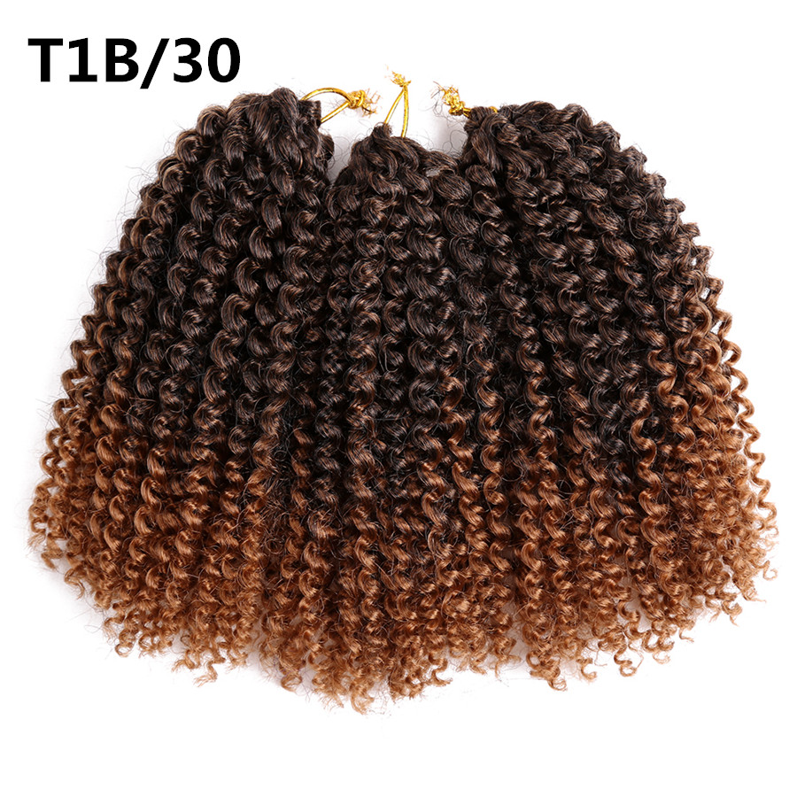 Beauty 8-12inch Kinky Curly Crochet Hair Synthetic Braiding Hair Extensions Marleybob Braids 60 strands/pack, T1b/30
Beauty 8-12inch Kinky Curly Crochet Hair Synthetic Braiding Hair Extensions Marleybob Braids 60 strands/pack, T1b/30