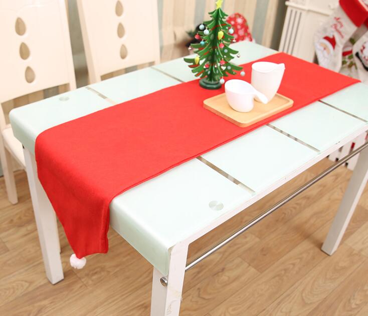 Christmas Table Runner Mat Tablecloth Christmas Flag Home Party Decor Red Table Runners Tablecloths Party Decoration Table Runner