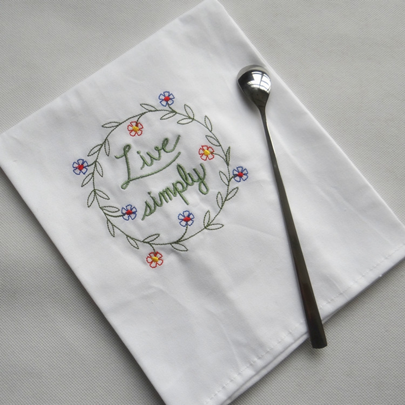 High-quality Embroidered Tea Towels Cotton Table Napkins Home Kitchen Servetten Wedding Cloth Napkins Upscale Wine Cup towel 45*70cm