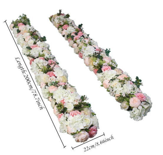 2M wedding Road cited flowers rose peony hydrangea mix DIY arched door Flower Row Window T station wedding decoration