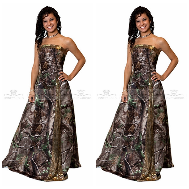 Bling Bling Strapless Camo Long Bridesmaids Dresses Gold Sequins Lace Up Back Custom Honor Of Maid Prom Party Gowns Formal 2018 Cheap Sale
Bling Bling Strapless Camo Long Bridesmaids Dresses Gold Sequins Lace Up Back Custom Honor Of Maid Prom Party Gowns Formal 2018 Cheap Sale
