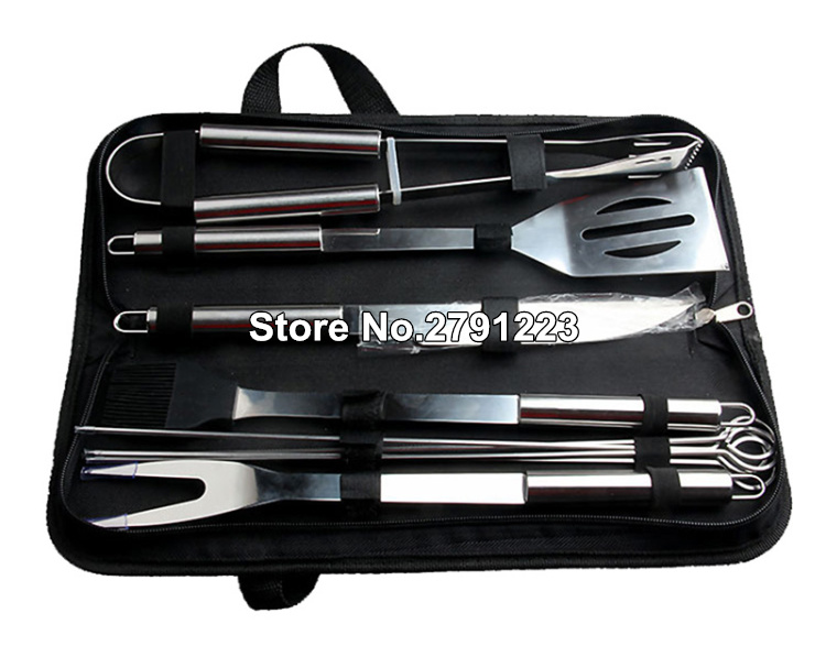 9pcs/Set Stainless Steel BBQ Utensil Grill Set Tools Outdoor Cooking BBQ Kit with Carry Bag Camping Barbecue Accessories Tools, As pic
9pcs/Set Stainless Steel BBQ Utensil Grill Set Tools Outdoor Cooking BBQ Kit with Carry Bag Camping Barbecue Accessories Tools, As pic