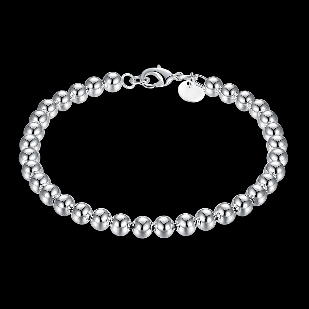 10pcslot 925 Sterling Silver 4mm 6mm 8mm 10mm hollow ball beads Bracelet for women men Fashion women039s Beaded Starands Brac