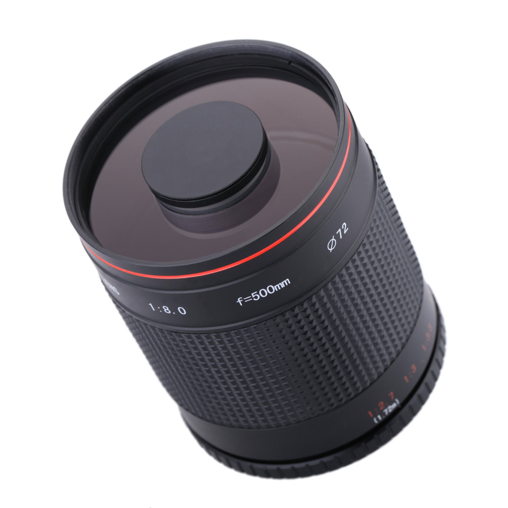 500mm F/8.0 Telephoto Mirror Lens with T2 Adapter Ring for Canon 7D 760D 77D 80D 650D 1200D 100D Nikon DSLR Camera
500mm F/8.0 Telephoto Mirror Lens with T2 Adapter Ring for Canon 7D 760D 77D 80D 650D 1200D 100D Nikon DSLR Camera