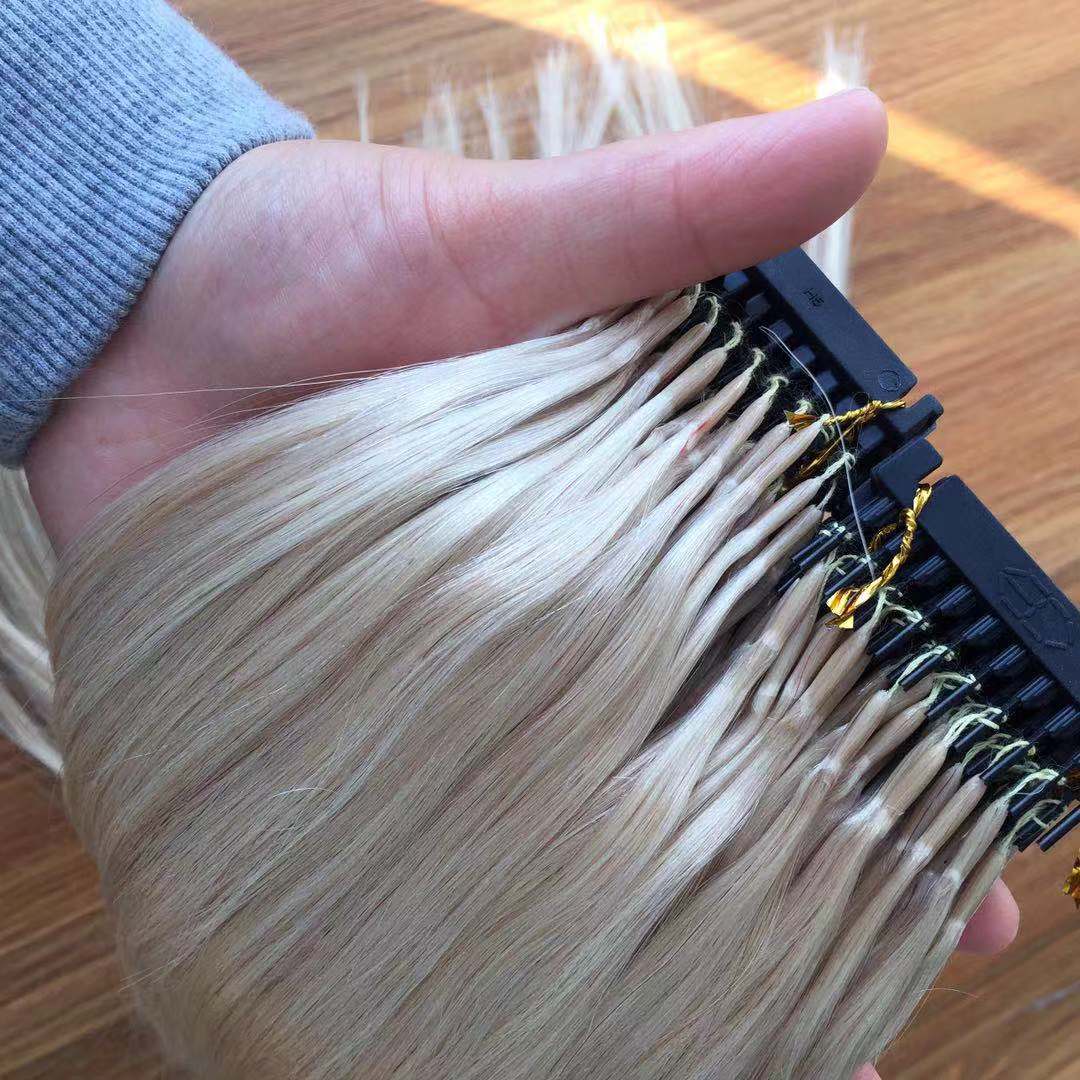 2016D Human Hair Extensions #613 #60 9A Brazilian Virgin Hair Plarinum Blonde 100Strands Can Be Styled With Iron