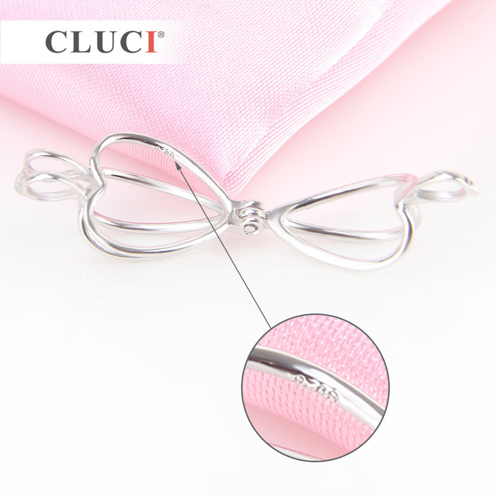 CLUCI Heart cage pendant 925 sterling silver pearl pendant 3pcs, Beads Holder Accessories for Women Authentic Silver Jewelry S18101607