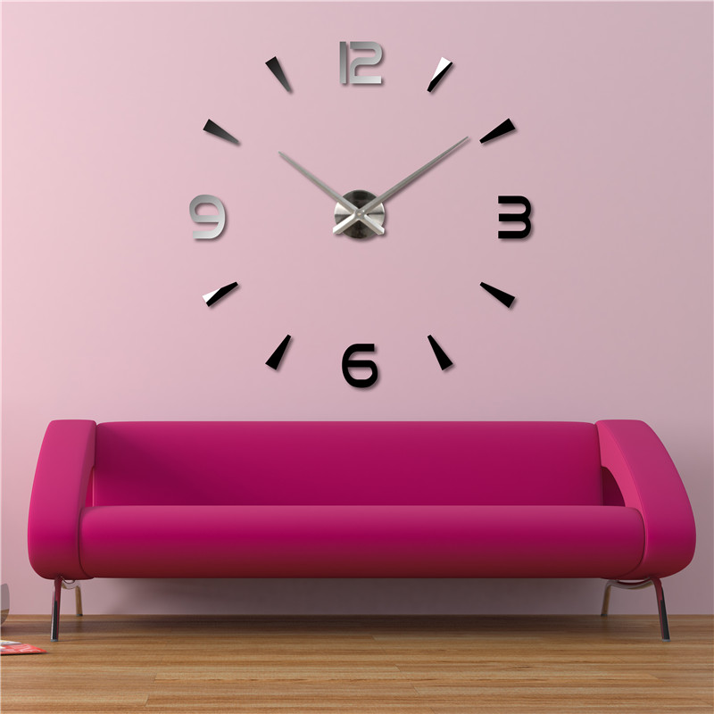 [M.Sparkling] 2017 Hot Sale Digital Wall Clock Sticker Acrylic Modern 3D DIY Self Adhesive Large Decorative Wall Clocks 3M013