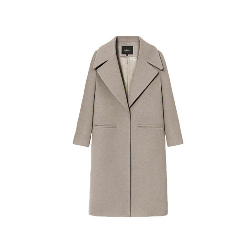 1PC Spring Autumn Women's Wool Coat New Fashion Long Woolen Coat Single Breasted Slim Type Female Autumn Winter Wool Coats Z5438 S18101204