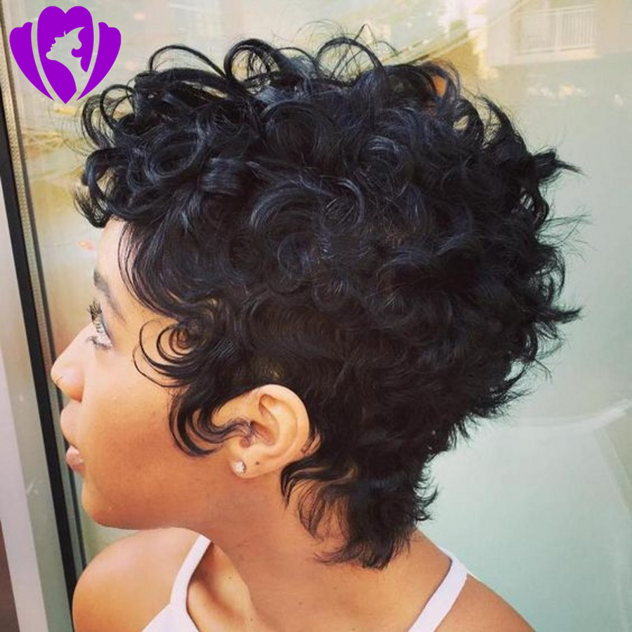 Hotselling bob style Short Soft Tousled Curls Wig natural black Full Synthetic Wigs for black women