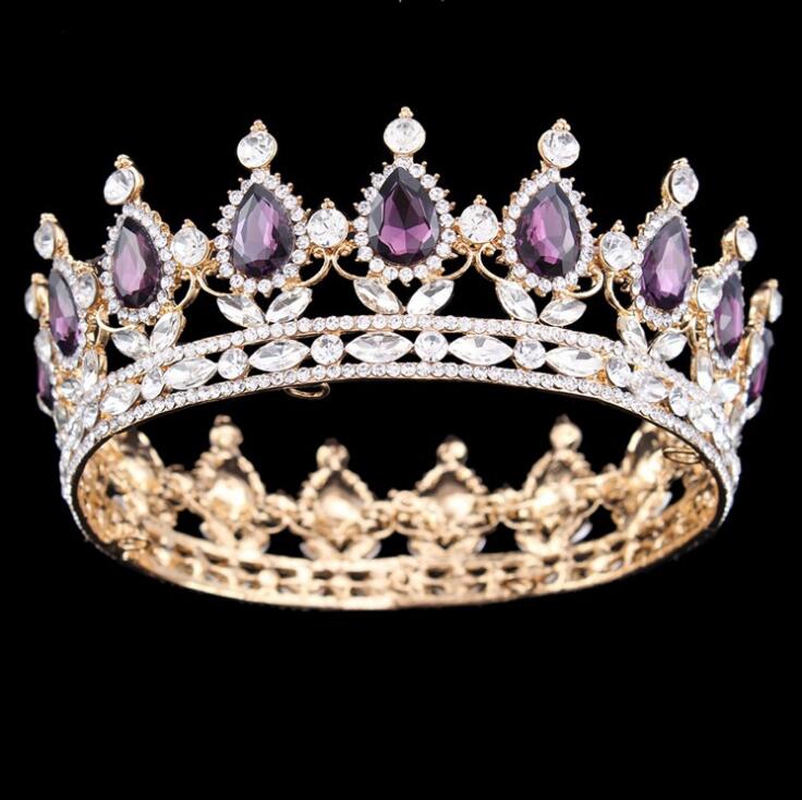 Bridal Crowns Rhinestone Crystals Wedding Crowns Crystal Crowns Hair Accessories Party Tiaras Baroque chic Sweet 16 Full Round 11 colors