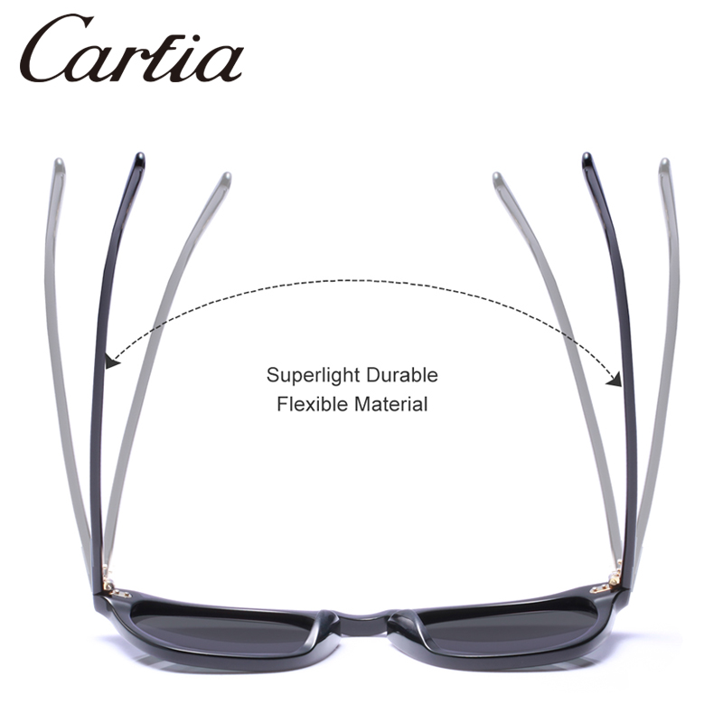 CARFIA Polarized Sunglasses 5356 Square Bigger legs Glasses 50mm 3 colors UV400 Protection Sun Glasses For Men Women With Case