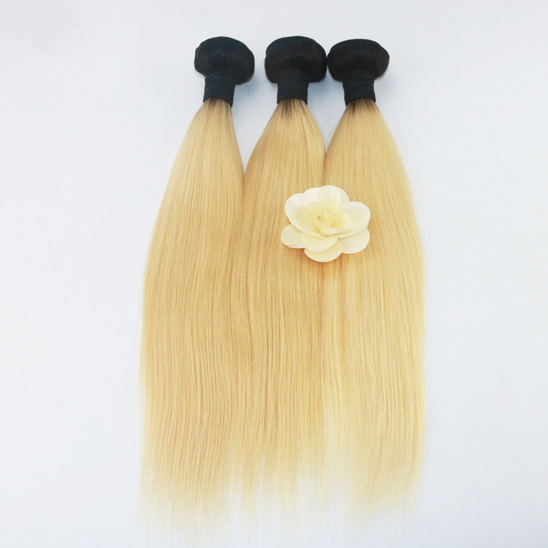 ELLIBESS Hair-Ombre Color 1B/613 Human Hair Bundles 100g/bundle 3 bundles /lot Two Tones Blonde Color With Black Root Human Hair
ELLIBESS Hair-Ombre Color 1B/613 Human Hair Bundles 100g/bundle 3 bundles /lot Two Tones Blonde Color With Black Root Human Hair