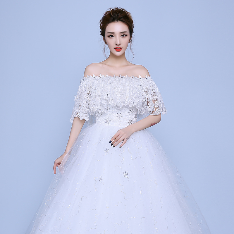 Plus Size Princess Off The Shoulder Lace Boat Neck Wedding Dress 2018 Fashionable Bridal Gowns vestido de casamento
