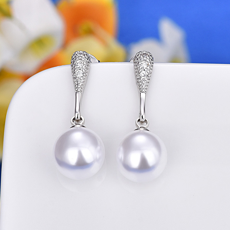 Pearl Dangle Earrings Jewelry S925 Silver Needle Allergy Free Earring for Women