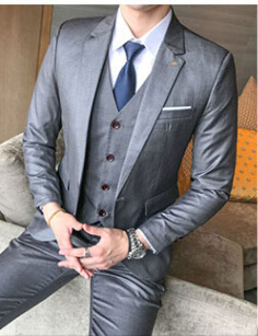 LEQEMAO Three Pieces Set Modern Casual Classic Double Breasted Suit With Vest Print Party Business Formal Suits For Men 4XL