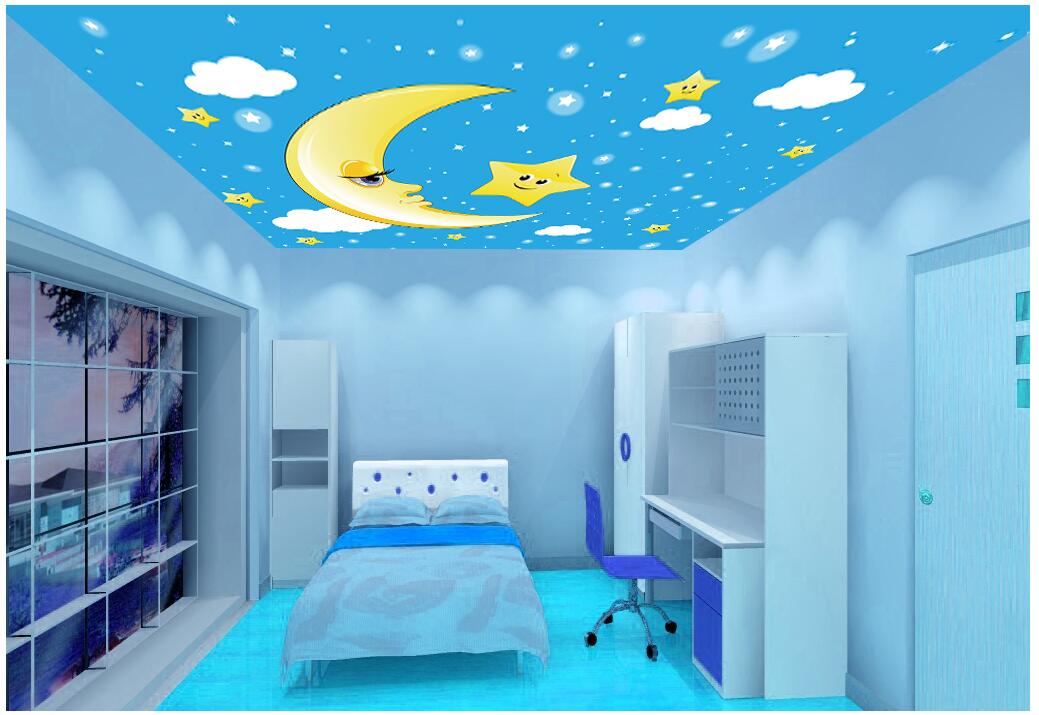 3d ceiling murals wallpaper custom photo non-woven mural Fresh star and moon light children room ceiling decorative painting, Sky blue
3d ceiling murals wallpaper custom photo non-woven mural Fresh star and moon light children room ceiling decorative painting, Sky blue
