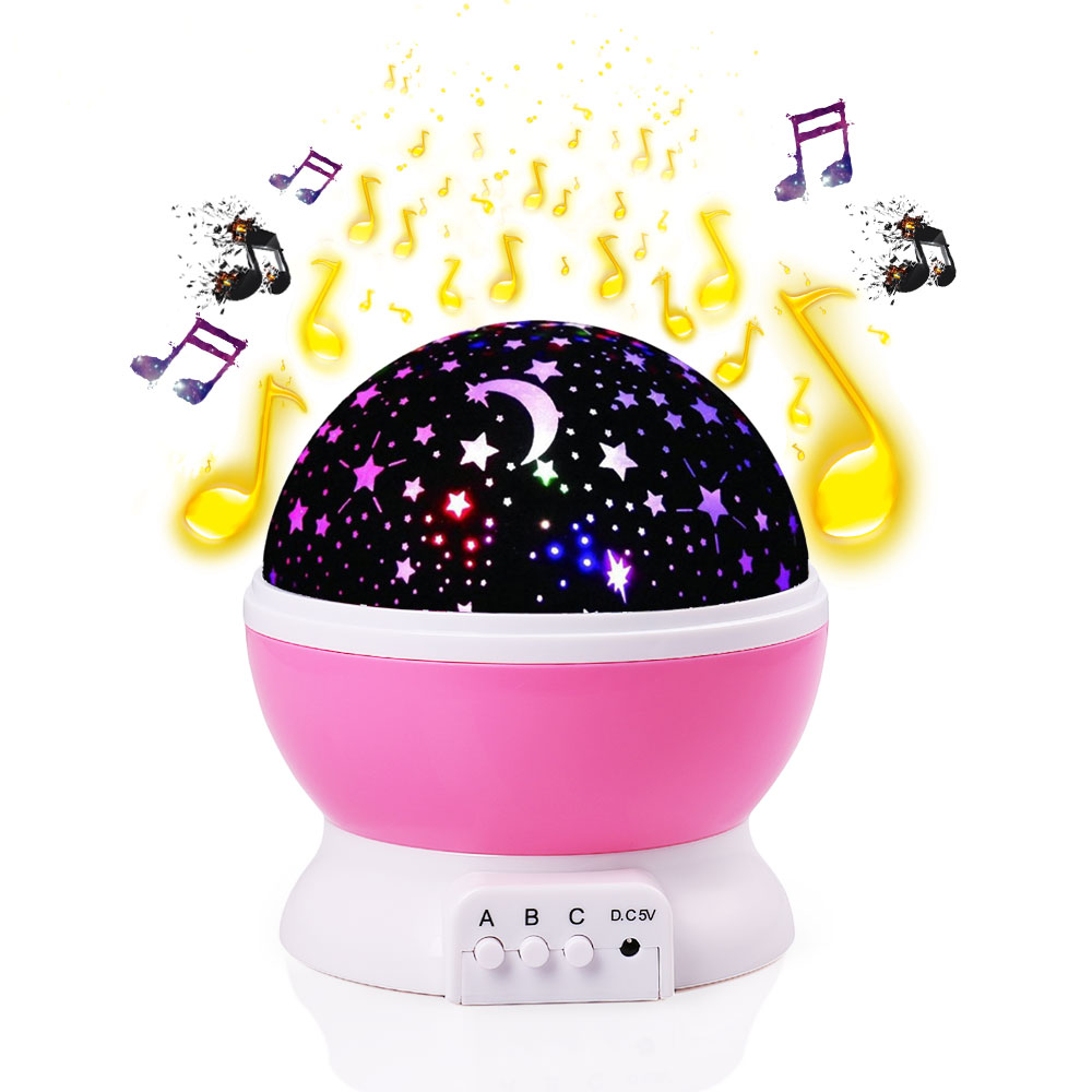 Child projector music Night Light Projector Spin Starry Star Master Kids Baby Sleep Romantic Led USB Projection Lamp