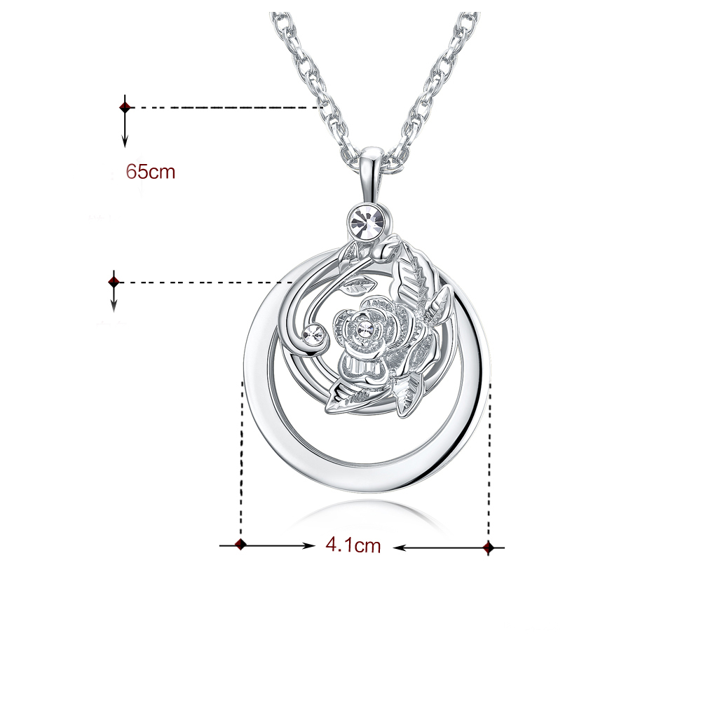 Flower design Magnifying glass necklace 2pcs parts moving pendant with chain fashion magnifying glasses for reading