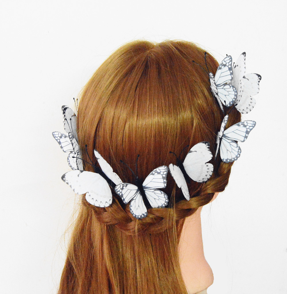 8-Packed U-shaped butterflies Hair Pin Hair Clip hair accessories for Wedding Headdress or Bride Accessorie, Headwear Accessories for Party