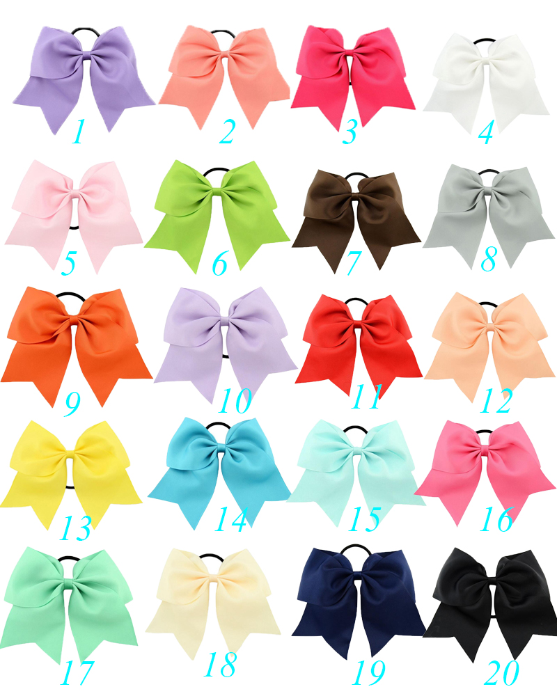 2018 20Pcs 8 Inch Large Solid Cheerleading Ribbon Bows Grosgrain Cheer Bows Tie With Elastic Band/Girls Rubber Hair Band Beautiful, Multi-color
2018 20Pcs 8 Inch Large Solid Cheerleading Ribbon Bows Grosgrain Cheer Bows Tie With Elastic Band/Girls Rubber Hair Band Beautiful, Multi-color