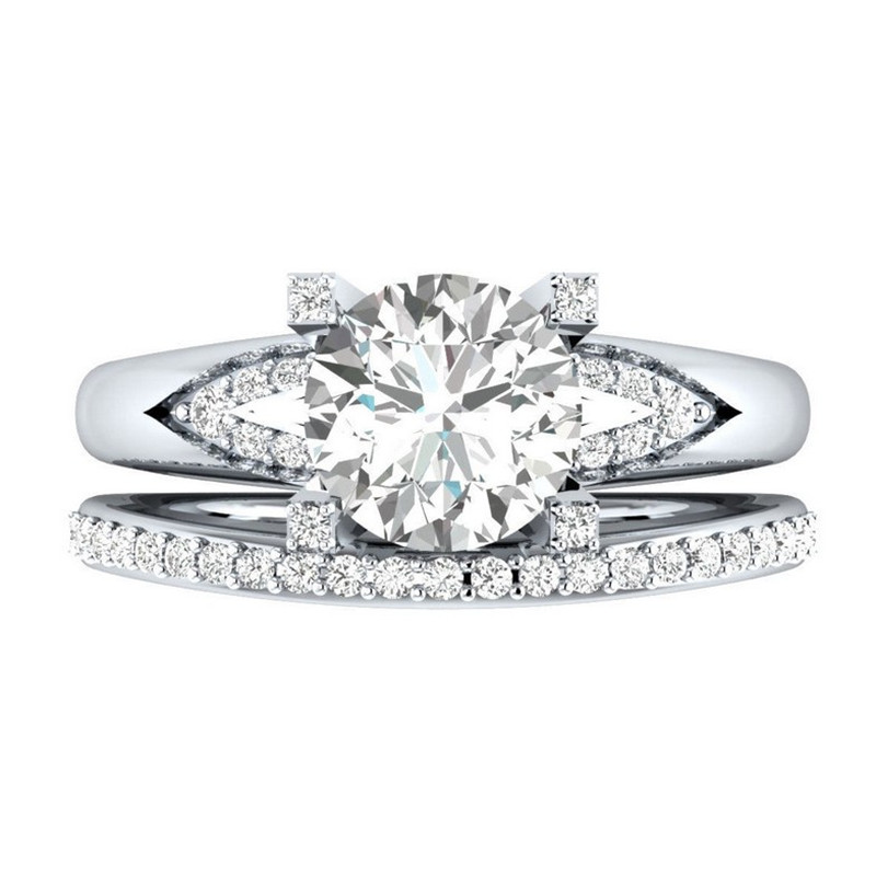 Vecalon 3 colors Birthstone Female ring Silver Color crystal Cz Engagement wedding band ring For women Dropshipping Jewelry