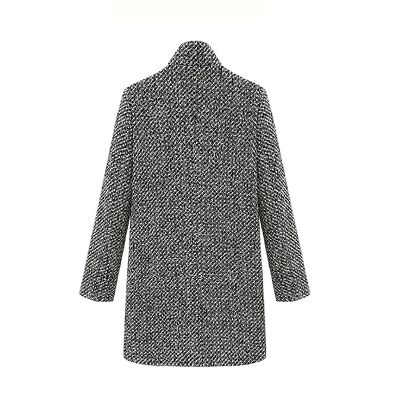 Fashion Wool Long Coat for Women Plus Size Winter Plaid Jacket Wool Blend Coat Long In The Windbreaker