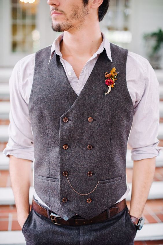 2019 Cheap Groom Vests Farm Wedding Wool England Style Vests Custom Made Slim Fit Mens Suit Vest Prom Wedding Waistcoat Double Breasted