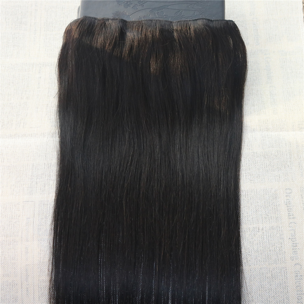 Natural Black #1B One Piece Clip in Hair Extensions Virgin Human Hair Slik Straight Brazilian Clip on Extensions Double Weft Hair 100g