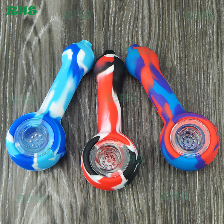 New Silicone Smoking Pipe hand pipes Smoking Pipe with glass bowl for dry herb glass water pipe free shipping
New Silicone Smoking Pipe hand pipes Smoking Pipe with glass bowl for dry herb glass water pipe free shipping