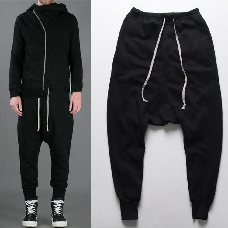 HZIJUE Pants Hip Hop Dance Harem Sweatpants Drop Crotch Pants Men Parkour Track Tapered Trousers
