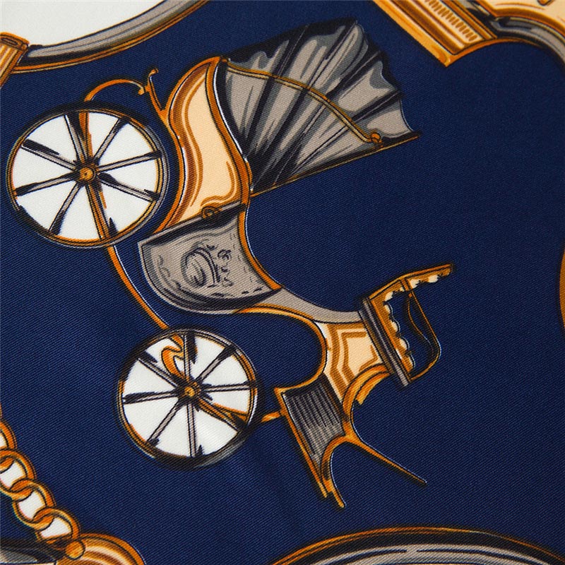 carriage print scarf Women 100% Silk Square Scarf Handmade Design Satin Foulard Femme Echarpe Small Ladies Neck Scarves 60*60CM
