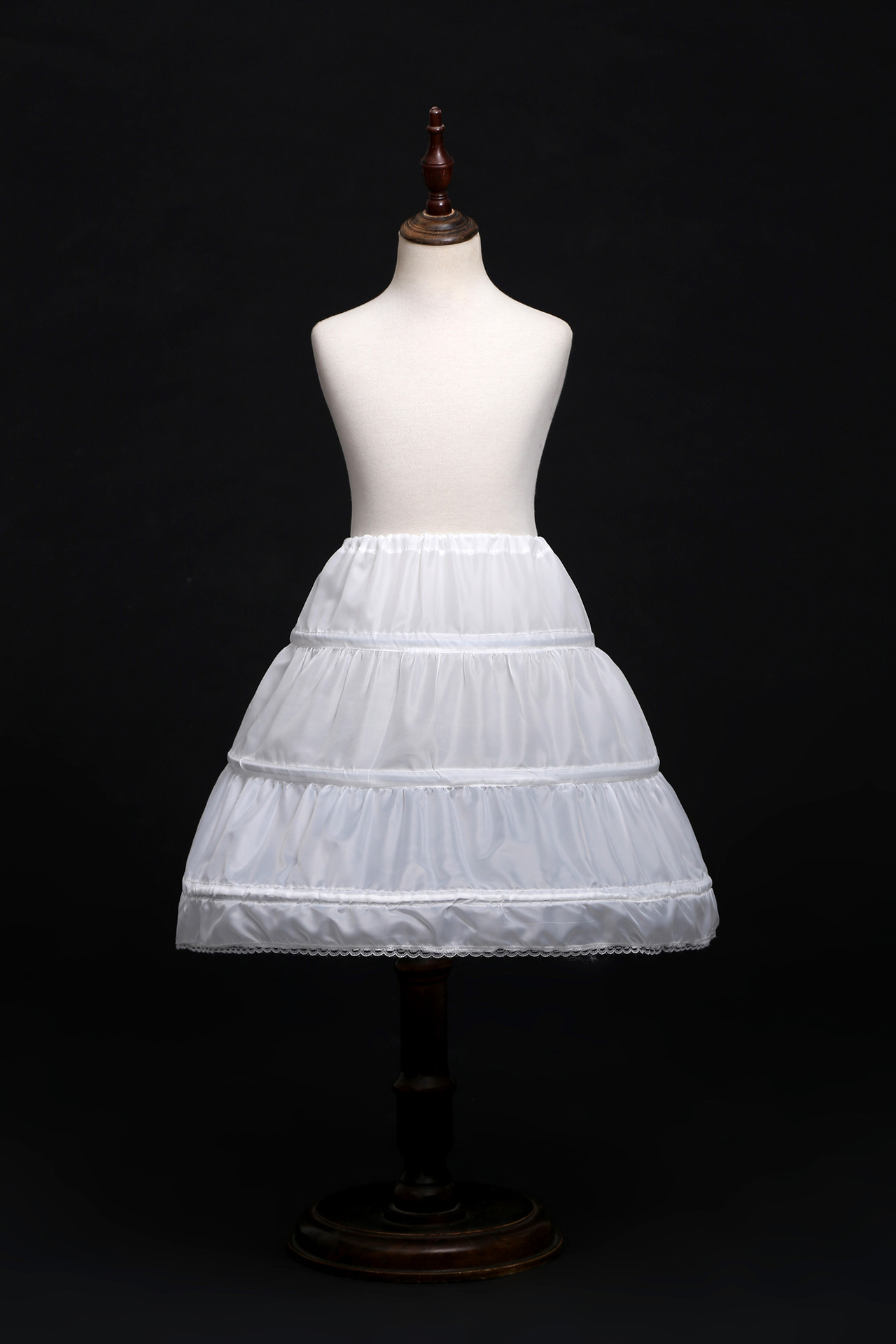 Children 3 Hoops Petticoats Wedding Bride Accessories Half Slip Little Girls Crinoline White Long Flower Girl Formal Dress Underskirt