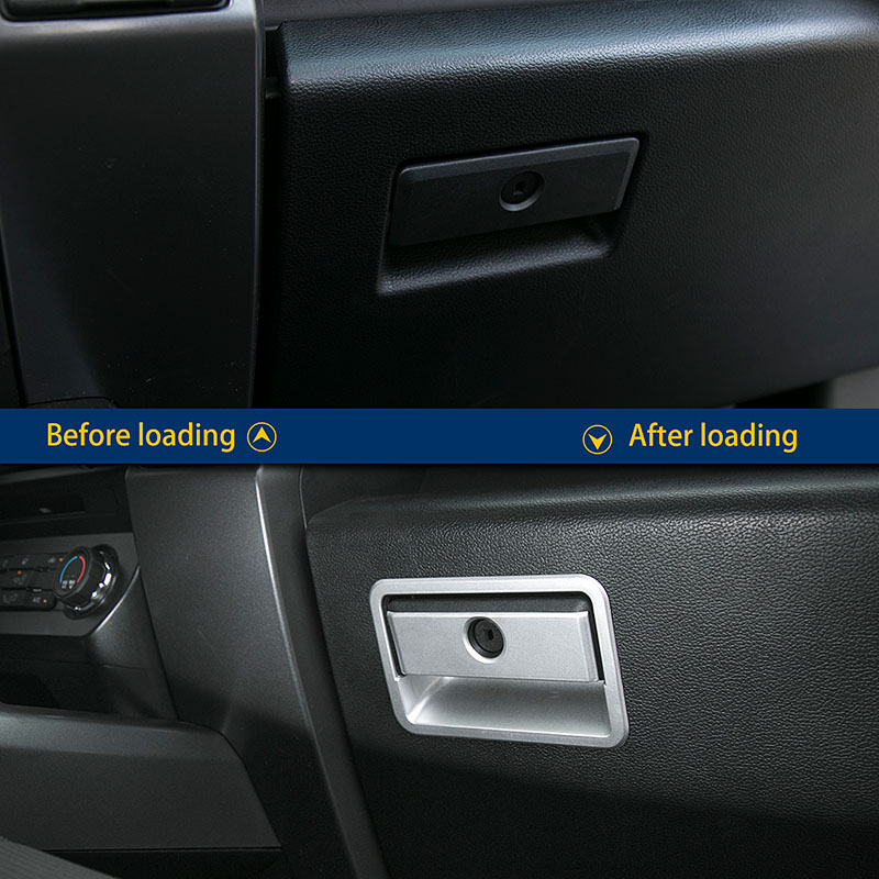 ABS Co-pilot Storage Box Handle Trim Decoration Covers For Ford F150 2015 UP Car Interior Accessories